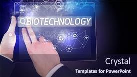  Presentation with biotechnology - Slide deck having close-up-of-a-tablet background and a wine colored foreground