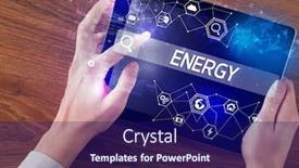  Presentation with energy - Amazing slide set having close-up-of-a-tablet backdrop and a navy blue colored foreground