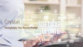  Presentation with software - Slides featuring close-up-of-a-tablet background and a lemonade colored foreground