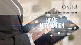  Presentation with home automation - Slides enhanced with close-up-of-a-tablet background and a lemonade colored foreground