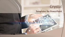  Presentation with machine learning - Colorful presentation theme enhanced with close-up-of-a-tablet backdrop and a lemonade colored foreground