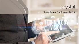  Presentation with vision - Presentation design with close-up-of-a-tablet background and a lemonade colored foreground