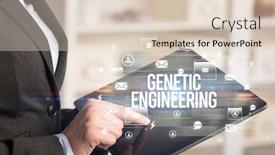  Presentation with genetic - Colorful presentation theme enhanced with close-up-of-a-tablet backdrop and a lemonade colored foreground