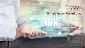  Presentation with cloud gaming - Audience pleasing slide deck consisting of close-up-of-a-tablet backdrop and a lemonade colored foreground