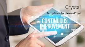  Presentation with continuous improvement - Slides with close-up-of-a-tablet background and a lemonade colored foreground