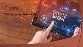  Presentation with mining - Colorful presentation theme enhanced with close-up-of-a-tablet backdrop and a red colored foreground