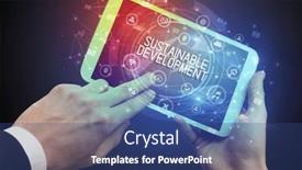  Presentation with tablet - Presentation theme with close-up-of-a-tablet and a ocean colored foreground