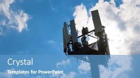  Presentation with telecommunications - Theme with close-up-of-a-telecommunications background and a teal colored foreground