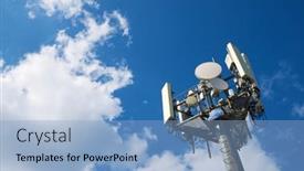  Presentation with telecommunications - Presentation having close-up-of-a-telecommunications background and a light blue colored foreground