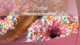  Presentation with donuts pink - Beautiful PPT layouts featuring close-up-of-a-three backdrop and a coral colored foreground