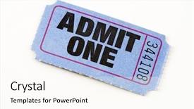  Presentation with ticket - Theme having close up of a ticket background and a cream colored foreground