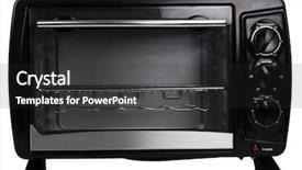  Presentation with solar oven - Presentation theme having close-up of a toaster background and a dark gray colored foreground