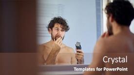  Presentation with shaving - PPT layouts having close-up-of-a-topless background and a tawny brown colored foreground