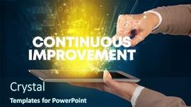  Presentation with continuous - Presentation design enhanced with close-up-of-a-touchscreen background and a navy blue colored foreground