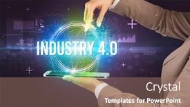  Presentation with new technology - Presentation theme with close-up-of-a-touchscreen background and a coral colored foreground