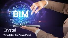  Presentation with bim - Slides having close-up-of-a-touchscreen background and a wine colored foreground