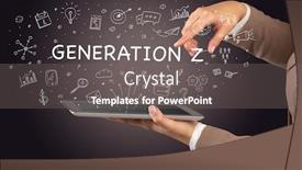  Presentation with social media - Amazing slide set having close-up-of-a-touchscreen backdrop and a gray colored foreground