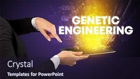  Presentation with genetic - Presentation design featuring close-up-of-a-touchscreen background and a wine colored foreground