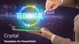  Presentation with technical - Slide deck having close-up-of-a-touchscreen background and a wine colored foreground