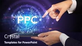  Presentation with modern - Colorful PPT theme enhanced with close-up-of-a-touchscreen backdrop and a wine colored foreground