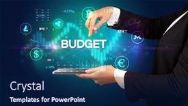  Presentation with business opportunity - Presentation theme featuring close-up-of-a-touchscreen background and a navy blue colored foreground