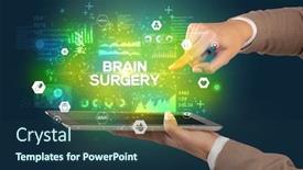  Presentation with brain surgery - Presentation having close-up-of-a-touchscreen background and a navy blue colored foreground