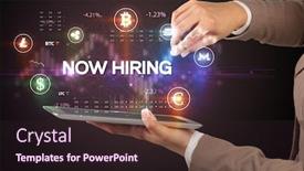  Presentation with hiring - Slides consisting of close-up-of-a-touchscreen background and a wine colored foreground