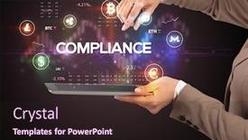  Presentation with compliance - Beautiful presentation theme featuring close-up-of-a-touchscreen backdrop and a wine colored foreground