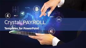  Presentation with payroll - Audience pleasing slides consisting of close-up-of-a-touchscreen backdrop and a ocean colored foreground