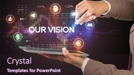  Presentation with business vision - Beautiful theme featuring close-up-of-a-touchscreen backdrop and a wine colored foreground