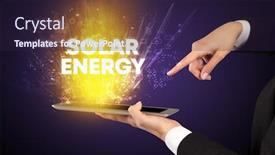  Presentation with energy solar - Theme enhanced with close-up-of-a-touchscreen background and a wine colored foreground