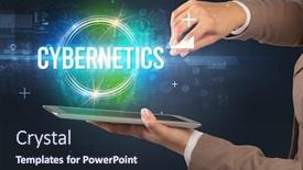  Presentation with new technology - Cool new PPT layouts with close-up-of-a-touchscreen backdrop and a wine colored foreground