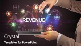  Presentation with revenue - Theme with close-up-of-a-touchscreen background and a wine colored foreground