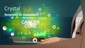  Presentation with cure - PPT layouts featuring close-up-of-a-touchscreen background and a ocean colored foreground