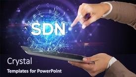  Presentation with modern - Colorful presentation theme enhanced with close-up-of-a-touchscreen backdrop and a wine colored foreground