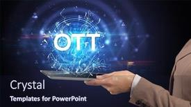  Presentation with modern - Presentation theme with close-up-of-a-touchscreen background and a wine colored foreground