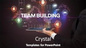  Presentation with team building - Presentation theme consisting of close-up-of-a-touchscreen background and a wine colored foreground