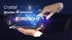  Presentation with foresight - Colorful presentation theme enhanced with close-up-of-a-touchscreen backdrop and a navy blue colored foreground