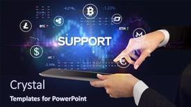  Presentation with business opportunity - Amazing slide deck having close-up-of-a-touchscreen backdrop and a wine colored foreground