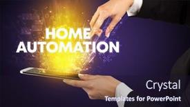  Presentation with home automation - Slide deck with close-up-of-a-touchscreen background and a wine colored foreground