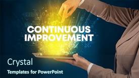  Presentation with continuous - Slide set featuring close-up-of-a-touchscreen background and a navy blue colored foreground