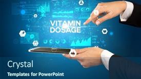  Presentation with medical concept - Beautiful slide deck featuring close-up-of-a-touchscreen backdrop and a ocean colored foreground