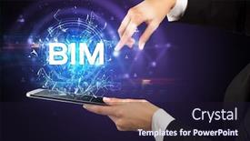  Presentation with bim - Amazing presentation design having close-up-of-a-touchscreen backdrop and a wine colored foreground