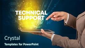  Presentation with technical support - Amazing presentation having close-up-of-a-touchscreen backdrop and a navy blue colored foreground