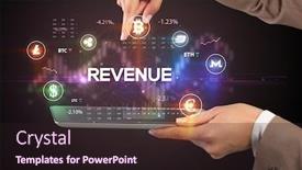  Presentation with revenue - Cool new slide deck with close-up-of-a-touchscreen backdrop and a wine colored foreground