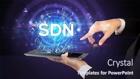  Presentation with modern - Cool new presentation theme with close-up-of-a-touchscreen backdrop and a wine colored foreground