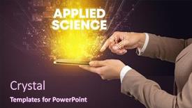  Presentation with science - Beautiful slide deck featuring close-up-of-a-touchscreen backdrop and a wine colored foreground