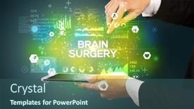  Presentation with brain surgery - Slide deck consisting of close-up-of-a-touchscreen background and a ocean colored foreground