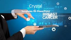  Presentation with breast cancer medical - Audience pleasing PPT layouts consisting of close-up-of-a-touchscreen backdrop and a teal colored foreground