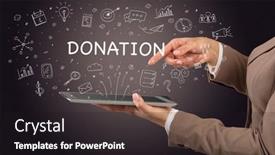  Presentation with social media - Presentation design consisting of close-up-of-a-touchscreen background and a dark gray colored foreground